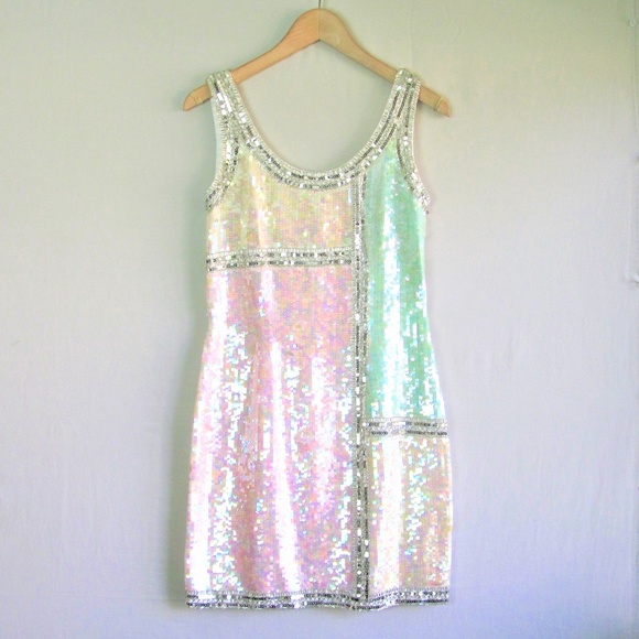 Vintage Dresses & Skirts - Vintage 1980s Oleg Cassini Black Tie sequin dress